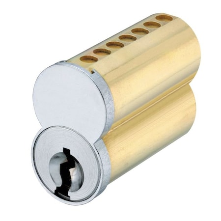 7 Pin Uncombinated Small Format Interchangeable Core With E Keyway And Clip Retainer Satin Chrome